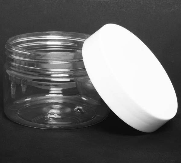 Thin-Walled Clear PET Round Jar with White Cap | 120ml ~4oz #2