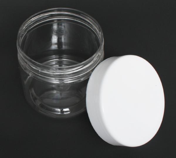 Thin-Walled Clear PET Round Jar with White Cap | 300ml ~10oz