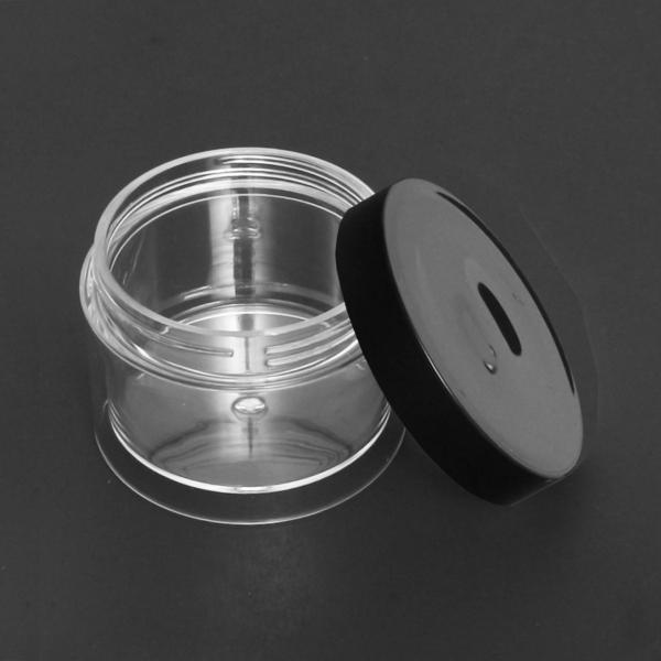 Thick-Wall Clear Polystyrene (PS) Round Jar with Cap | 70ml ~2.5 fl oz #2