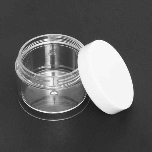 Thick-Wall Clear Polystyrene (PS) Round Jar with Cap | 70ml ~2.5 fl oz
