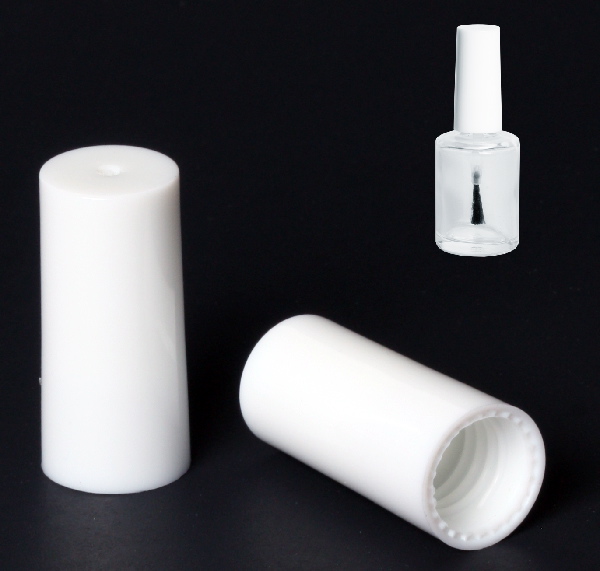 13mm Tall Glossy White Nail Polish Cap