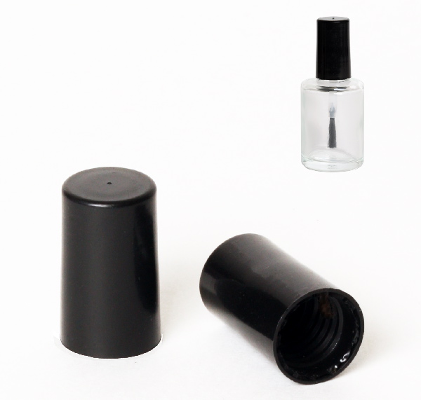 13mm Short Glossy Black Nail Polish Cap
