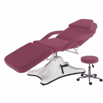 Hydraulic Facial/Massage Bed with Matching Stool Model 121 Burgundy