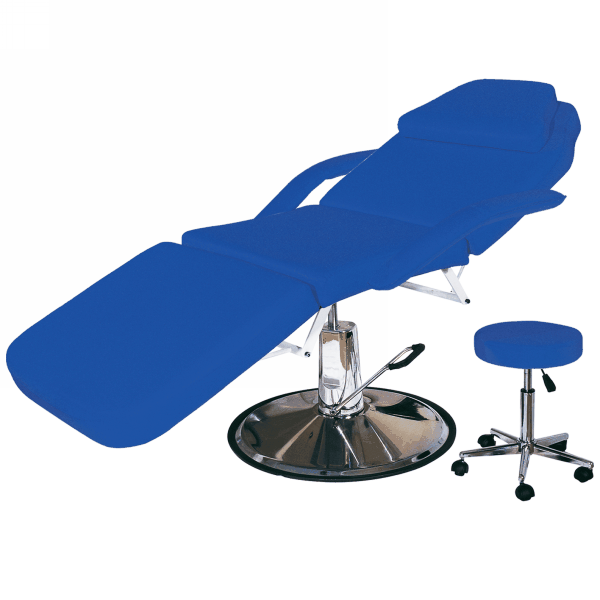 Hydraulic Facial/Massage Bed with Matching Stool Model 120 Deep Blue