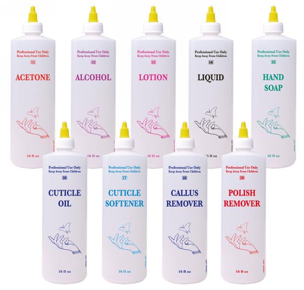 Labeled 8-oz Nail Shop Bottle