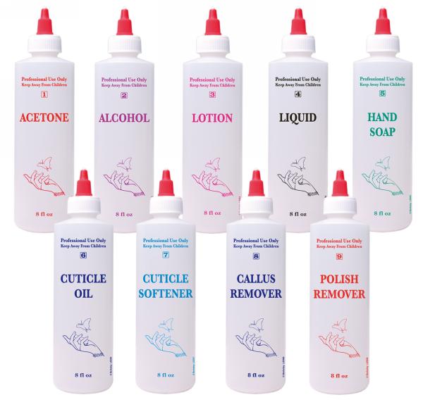 Labeled 8-oz Nail Shop Bottle