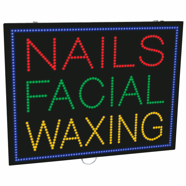 2-In-1 Led Sign || NAILS FACIAL WAXING with frame