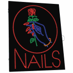 2-In-1 Led Sign || NAILS with hand & flower in enclosure