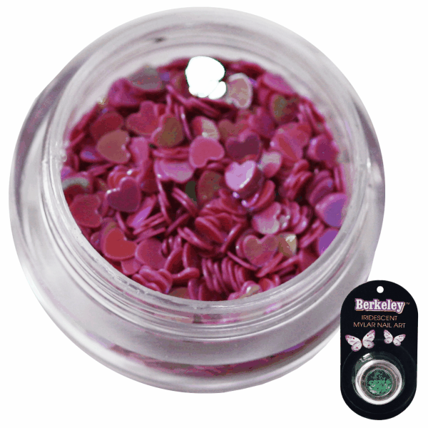 Irridescent Mylar Spangle | Full Heart | Pink