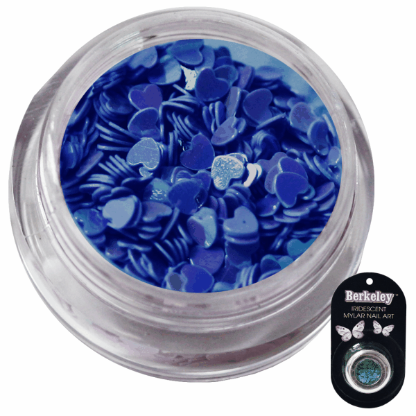 Irridescent Mylar Spangle | Full Heart | Dark Blue