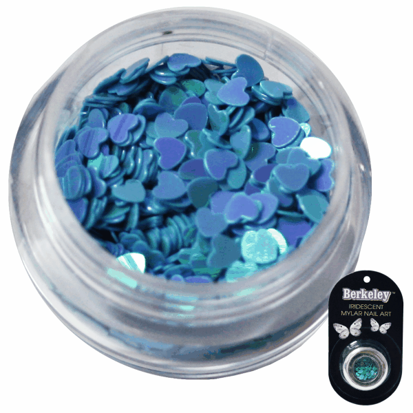 Irridescent Mylar Spangle | Full Heart | Light Blue