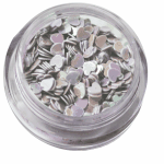 Irridescent Mylar Spangle | Full Heart | White Pearl