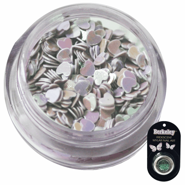 Irridescent Mylar Spangle | Full Heart | White Pearl