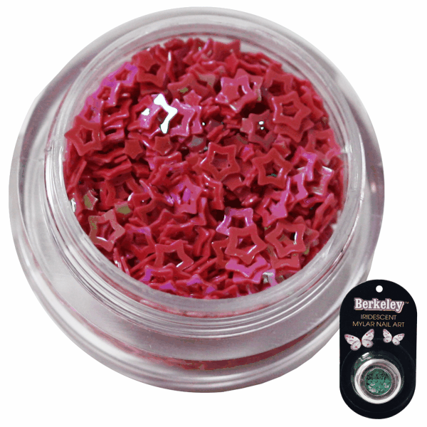 Irridescent Mylar Spangle | Hollow Star | Pink