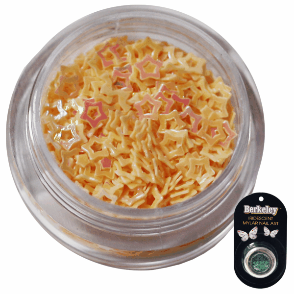 Irridescent Mylar Spangle | Hollow Star | Light Orange