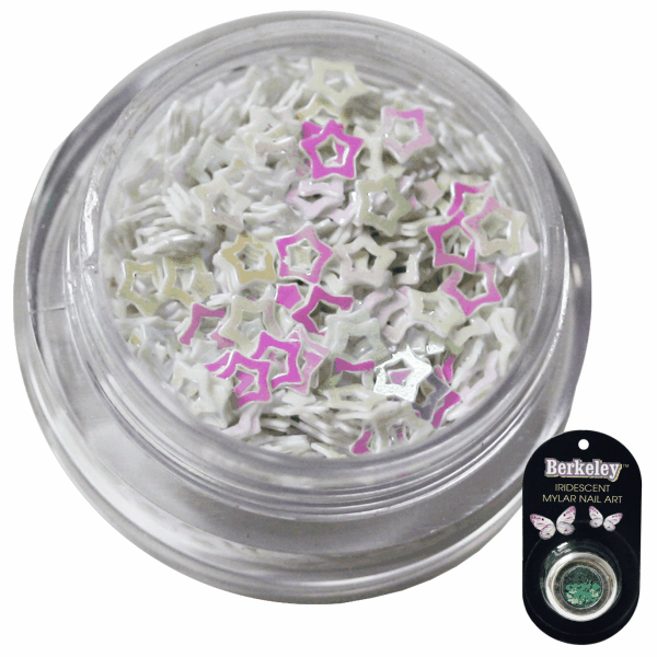 Irridescent Mylar Spangle | Hollow Star | White Pearl