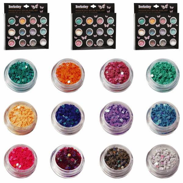 Irridescent Mylar Sprangle | Solid Flower (12-Jar Set)
