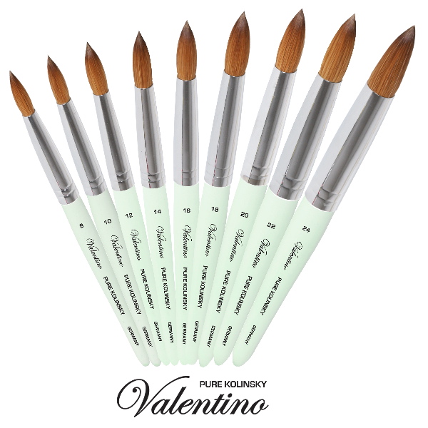 Valentino Kolinsky | Pastel Blue Wood | Chrome Ferrule