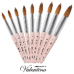 Valentino Kolinsky | Pastel Pink Wood | Chrome Ferrule