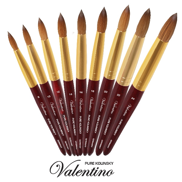 Valentino Kolinsky | Red Cherry Wood | Gold Ferrule