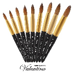 Valentino Kolinsky | Black Wood | Gold Ferrule
