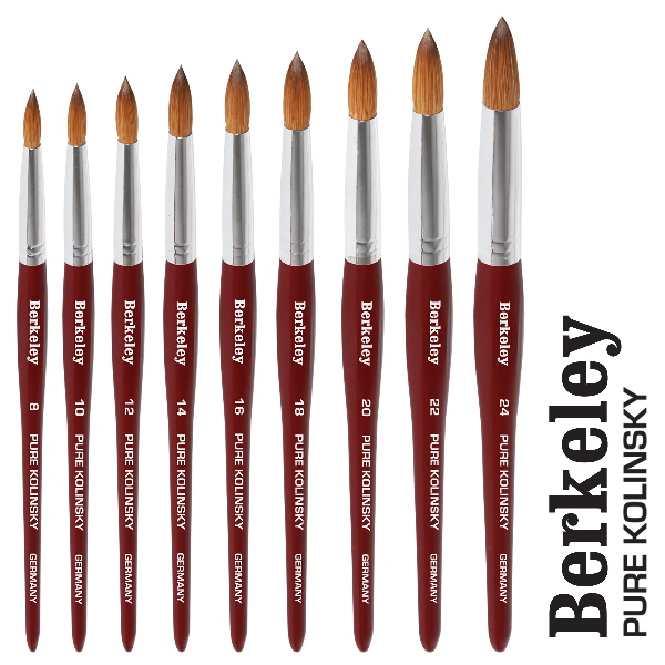 Berkeley Kolinsky | Red Oak Wood | Chrome Ferrule