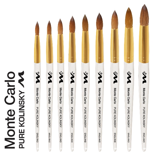 Monte Carlo Kolinsky | Clear Acrylic | Gold Ferrule