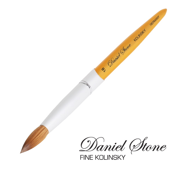 Daniel Stone Kolinsky | Gold Aluminum | Silver Ferrule | 16