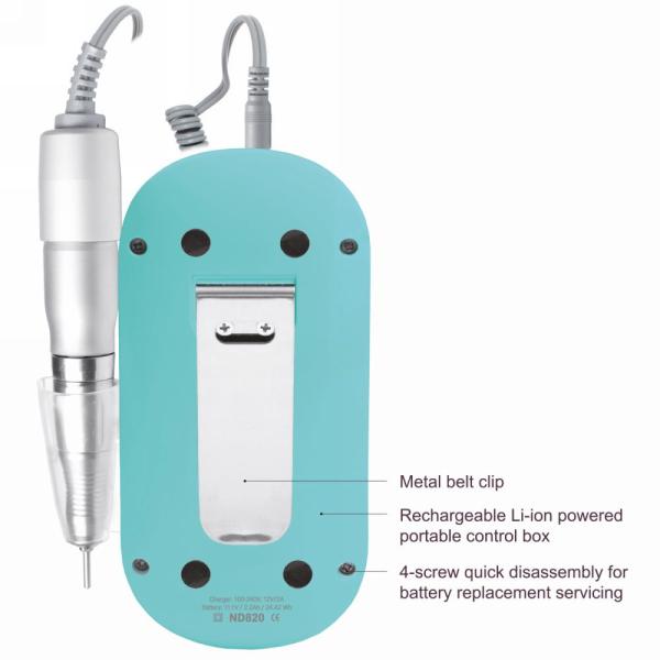 Milken MK820 High Power Portable Nail File - 30,000 RPM - Low Price - cUL Listed Charger #2