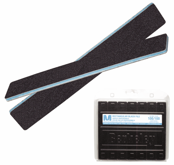 Berkeley Rectangular Nail File | Black | 100/100