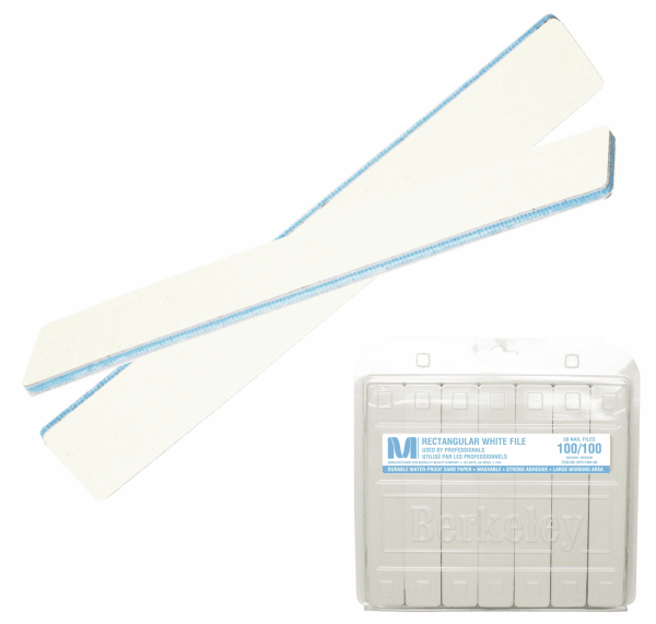 Berkeley Rectangular Nail File | White | 100/100
