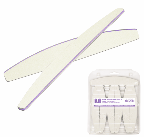 Berkeley Half-Moon Nail File | White | 180/180
