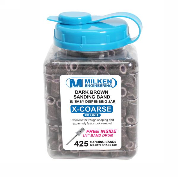 Milken Sanding Band in Easy Dispensing Jar | 450ct Jar | Dark Brown #5