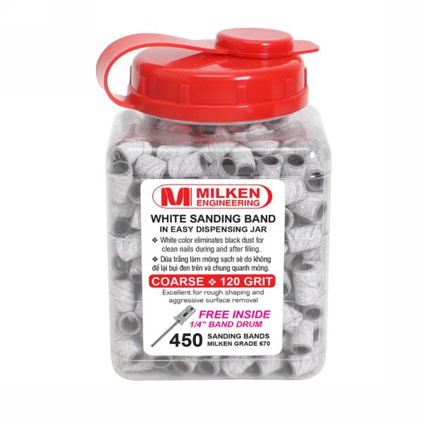 Milken Sanding Band in Easy Dispensing Jar | 450ct Jar | White #4