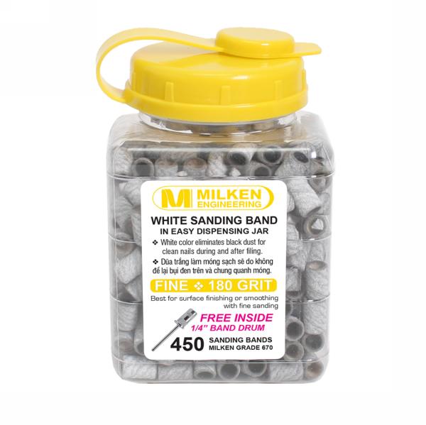 Milken Sanding Band in Easy Dispensing Jar | 450ct Jar | White #2
