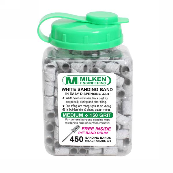 Milken Sanding Band in Easy Dispensing Jar | 450ct Jar | White #3
