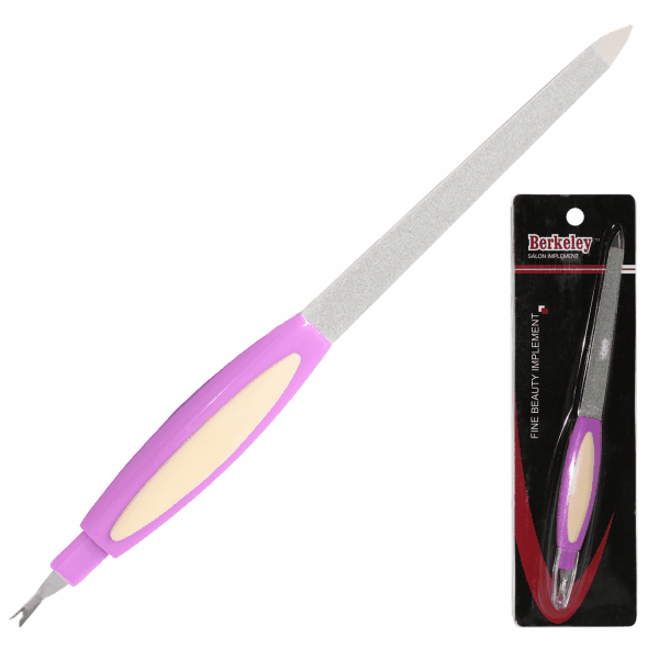 Berkeley Diamond-Coated Metal File with Cuticle Slicer
